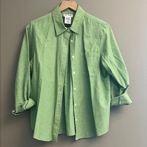 100% Cotton Blair Men's Casual Green Button-Down Shirt